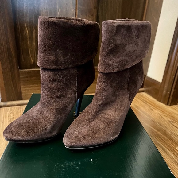Lauren Ralph Lauren Leola dark brown suede - size 6.5 - Picture 2 of 10